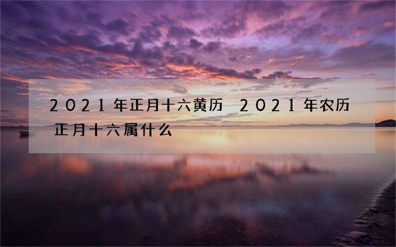 2021年正月十六黄历 2021年农历正月十六属什么